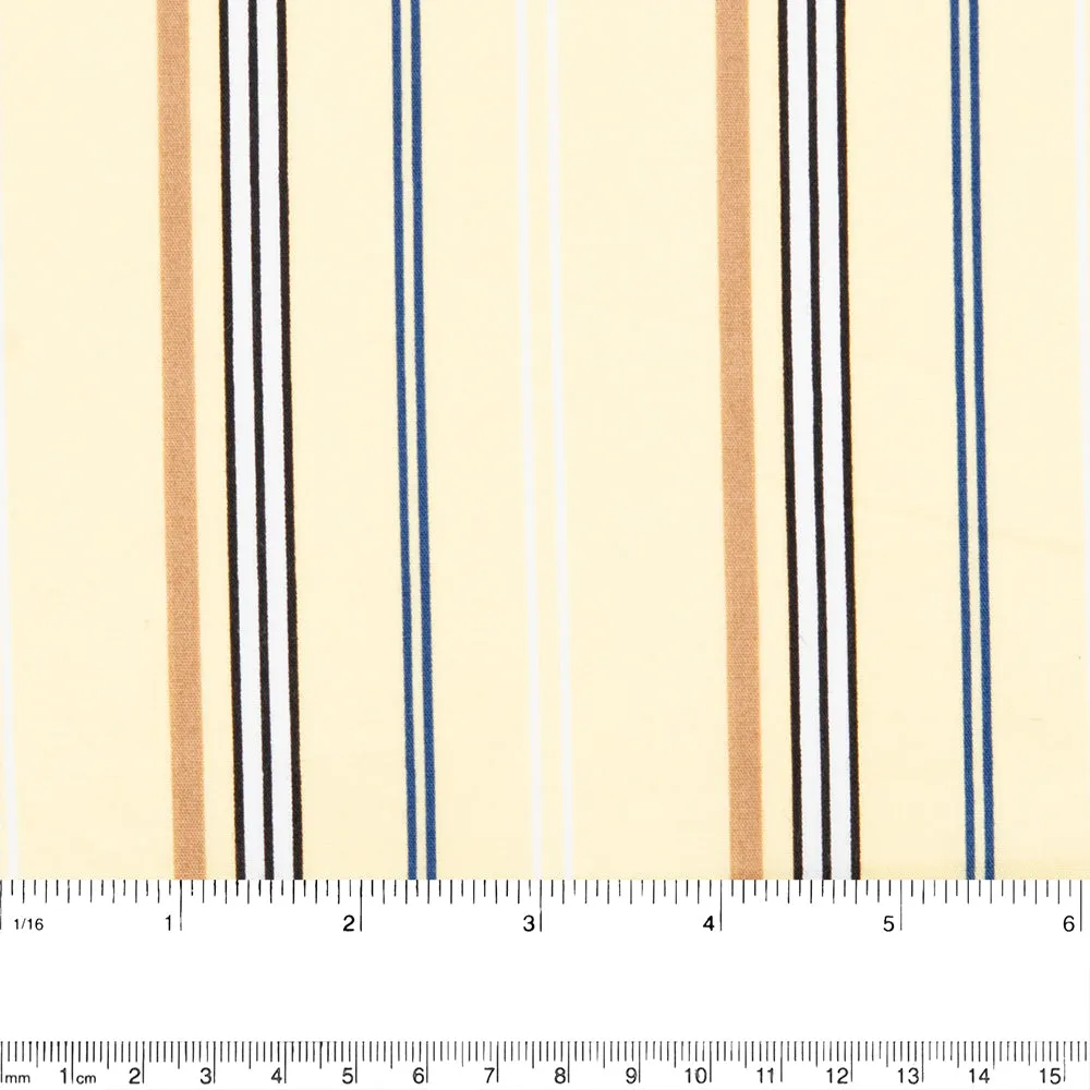 Printed Cotton Poplin - NOAH - Stripes - Beige