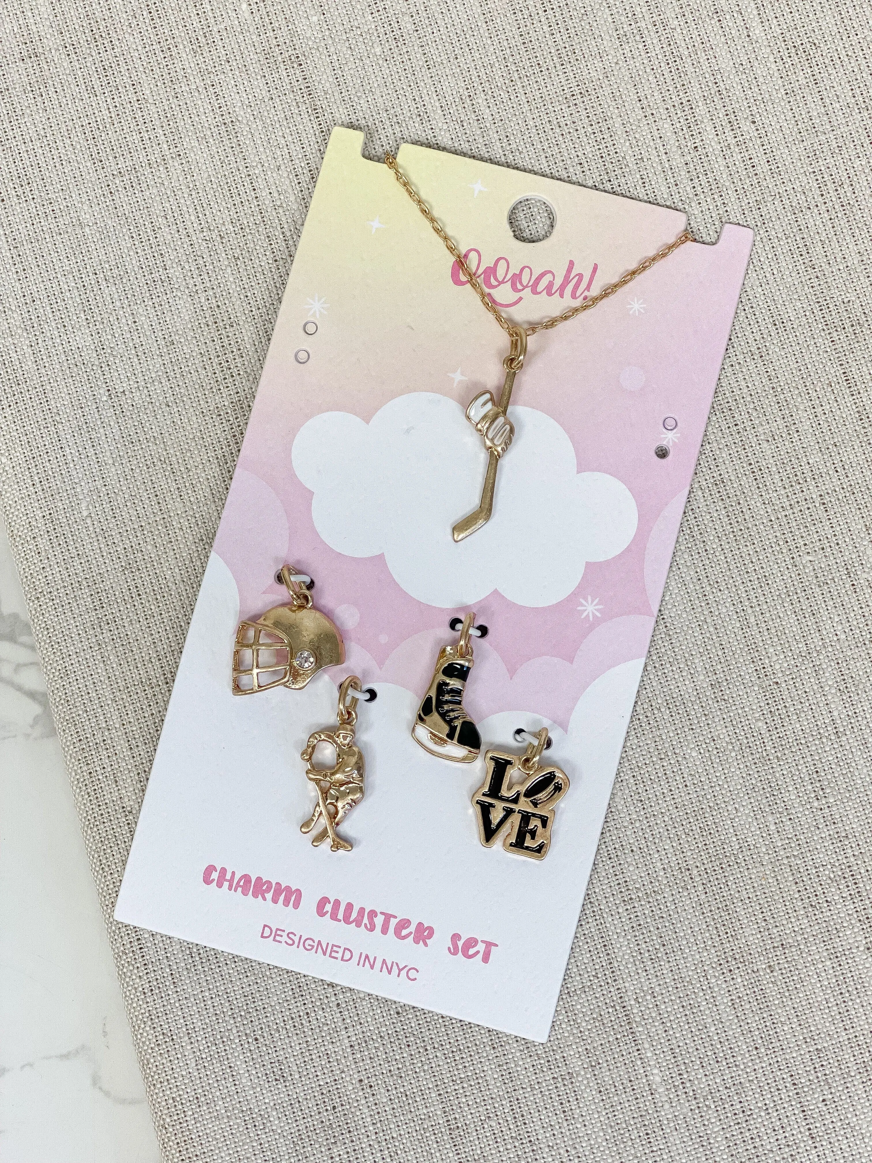 Sports Charm Necklace Cluster Sets