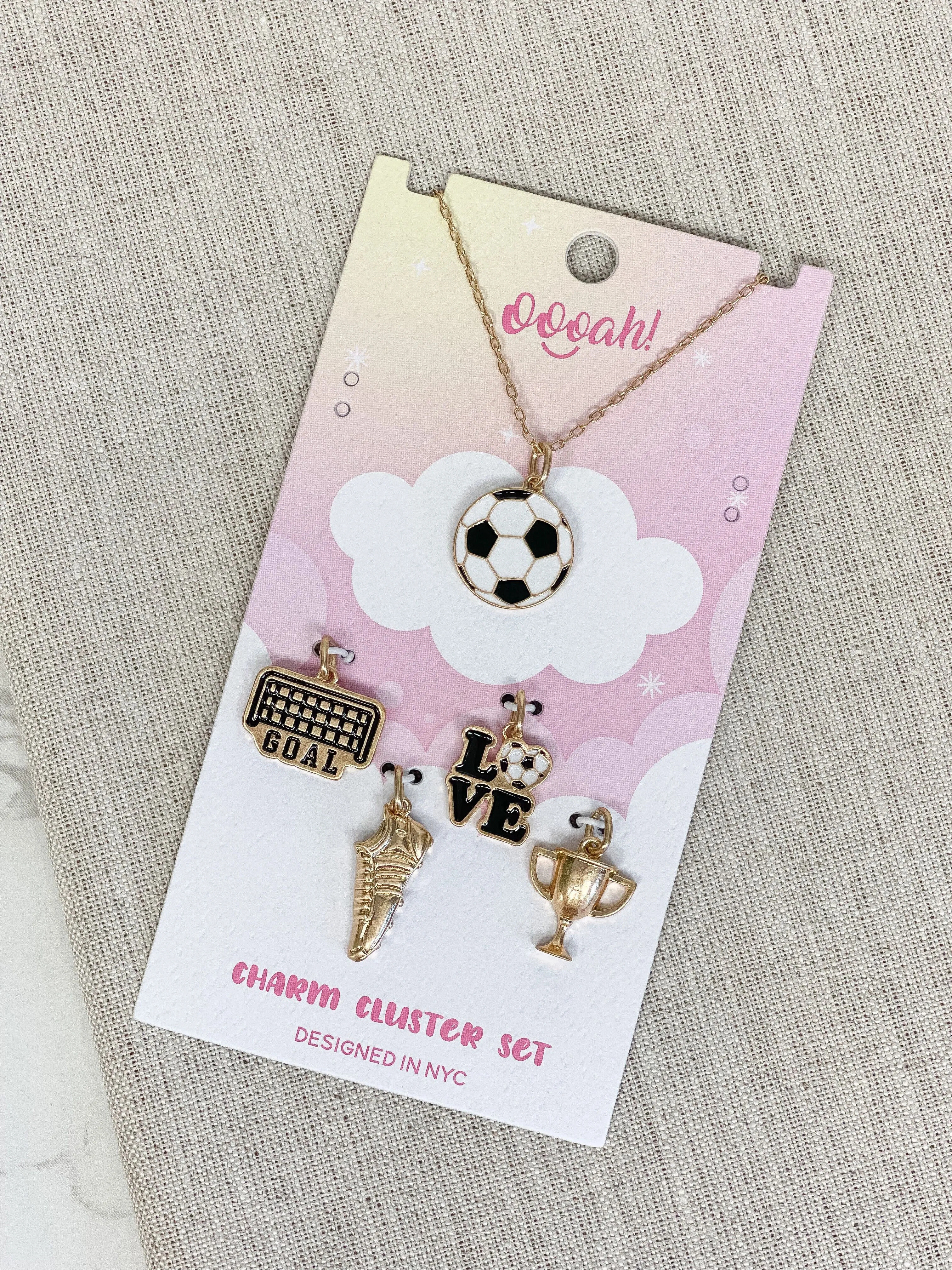 Sports Charm Necklace Cluster Sets