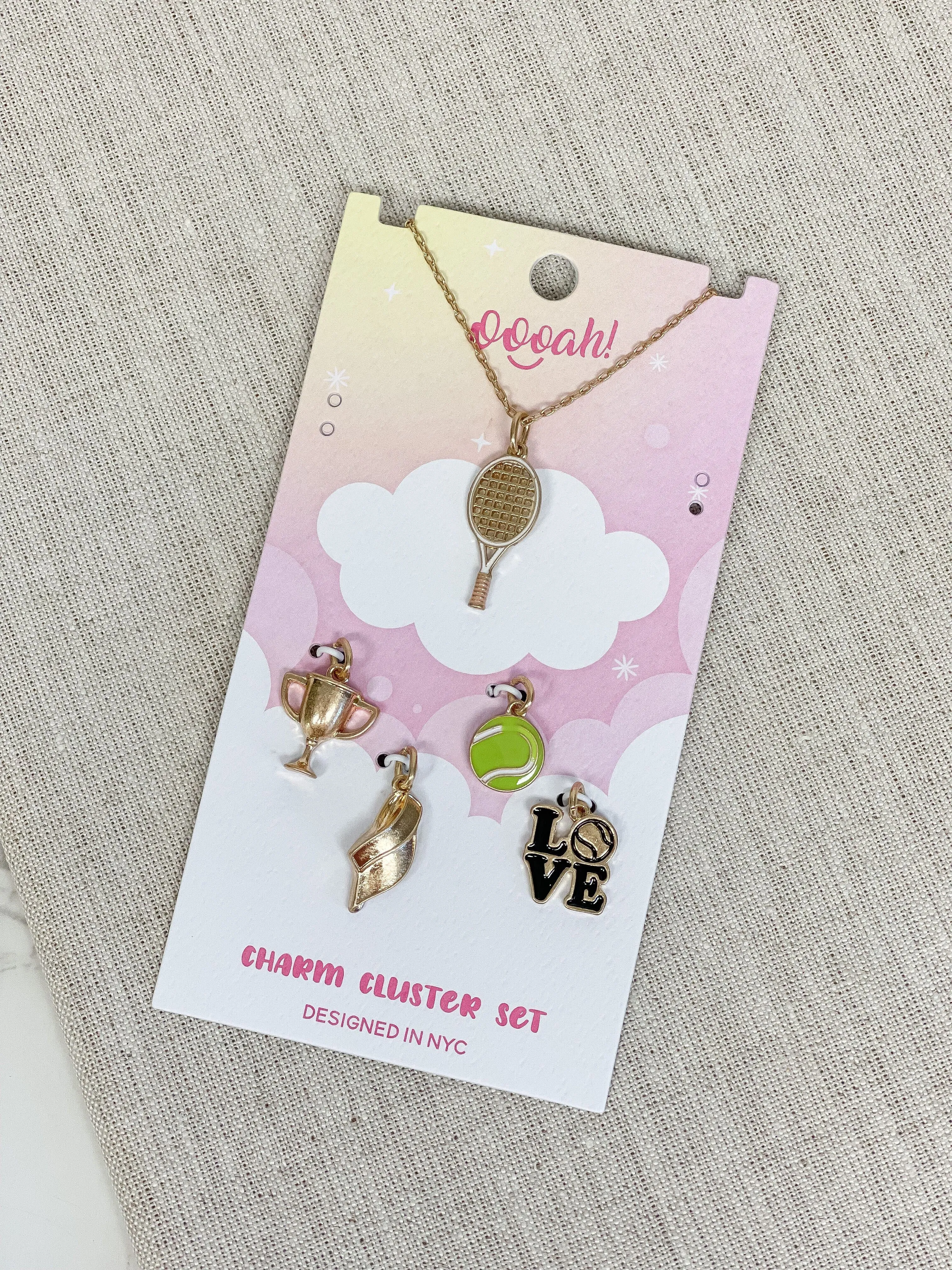 Sports Charm Necklace Cluster Sets