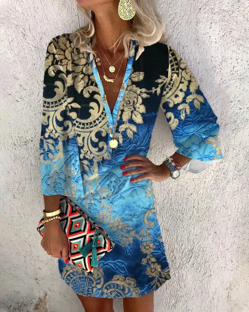 TastyHottie - Bohemian style long sleeve dress