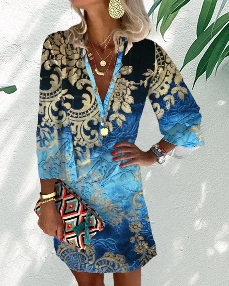 TastyHottie - Bohemian style long sleeve dress