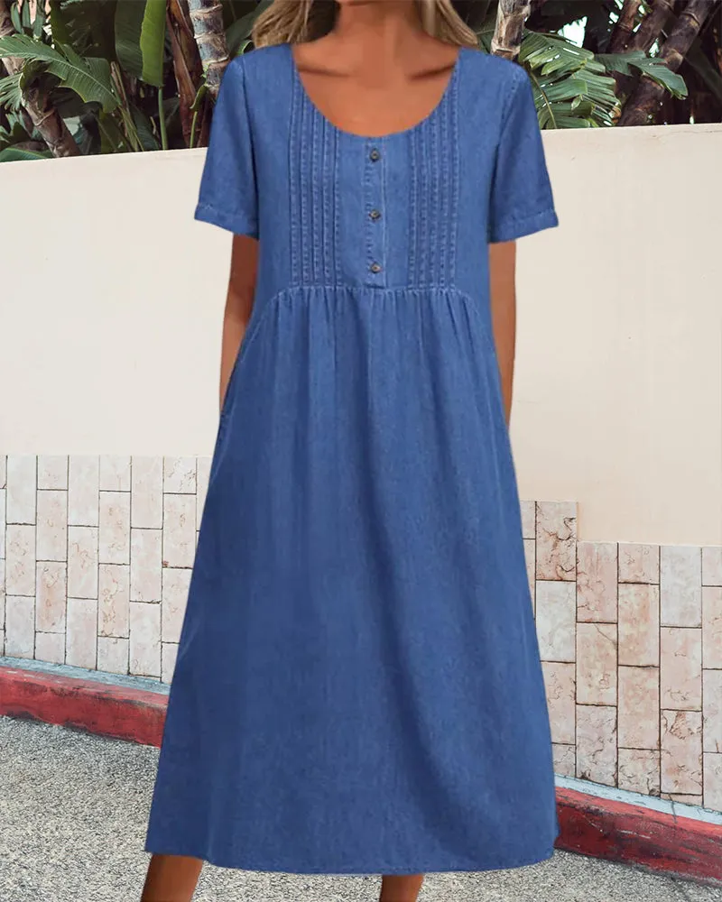 TastyHottie - Denim short sleeve dress