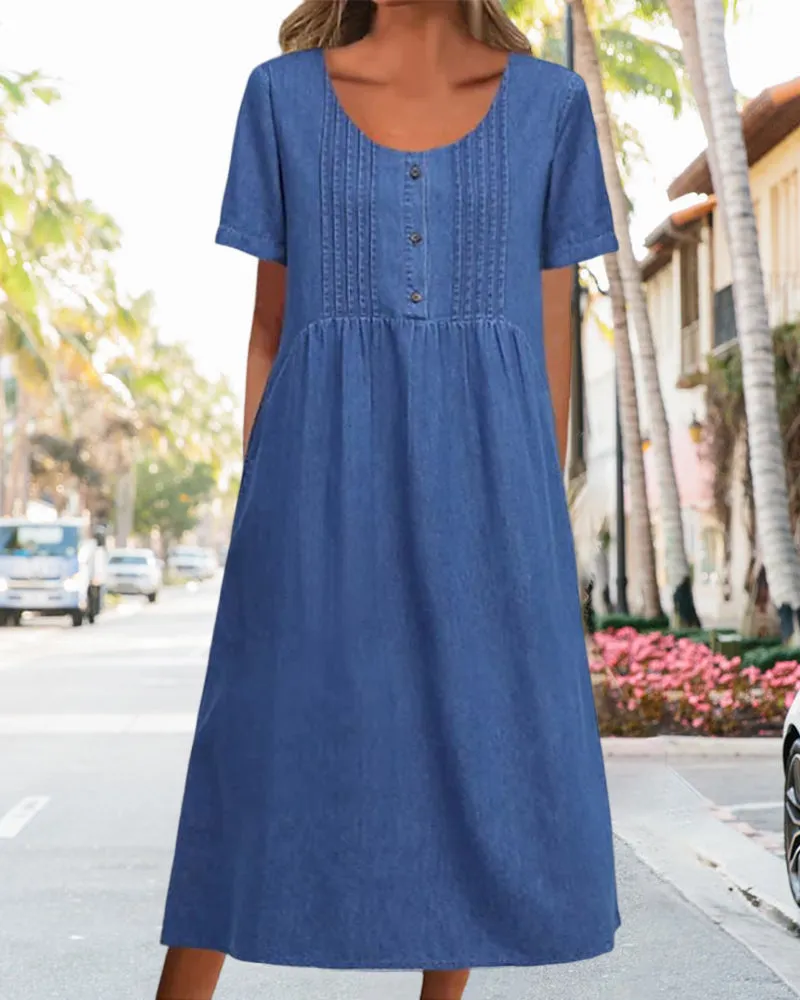 TastyHottie - Denim short sleeve dress