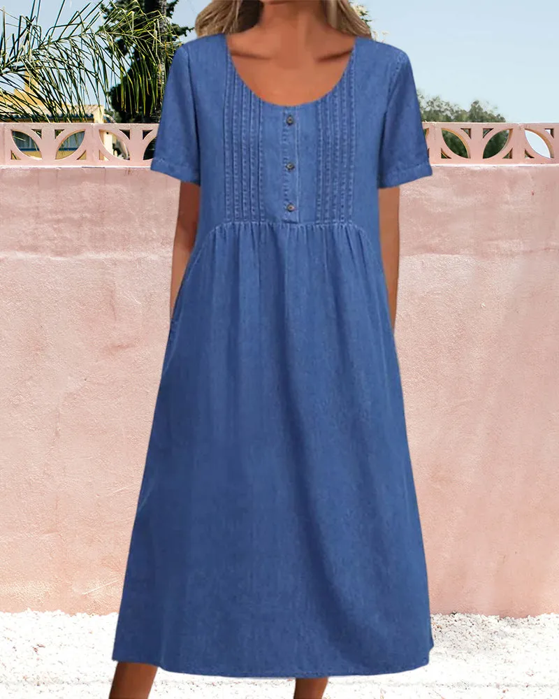 TastyHottie - Denim short sleeve dress