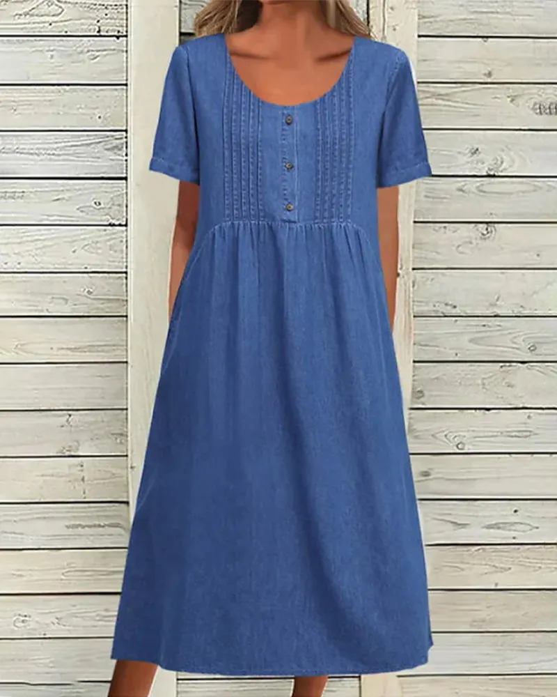 TastyHottie - Denim short sleeve dress