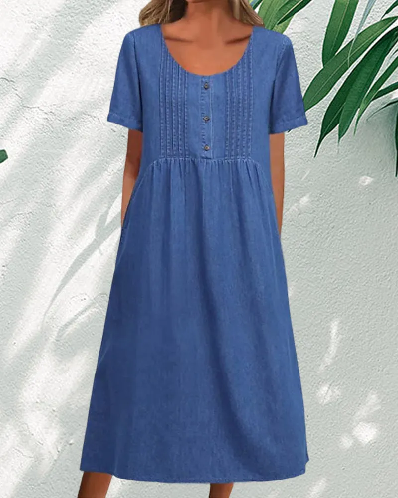 TastyHottie - Denim short sleeve dress