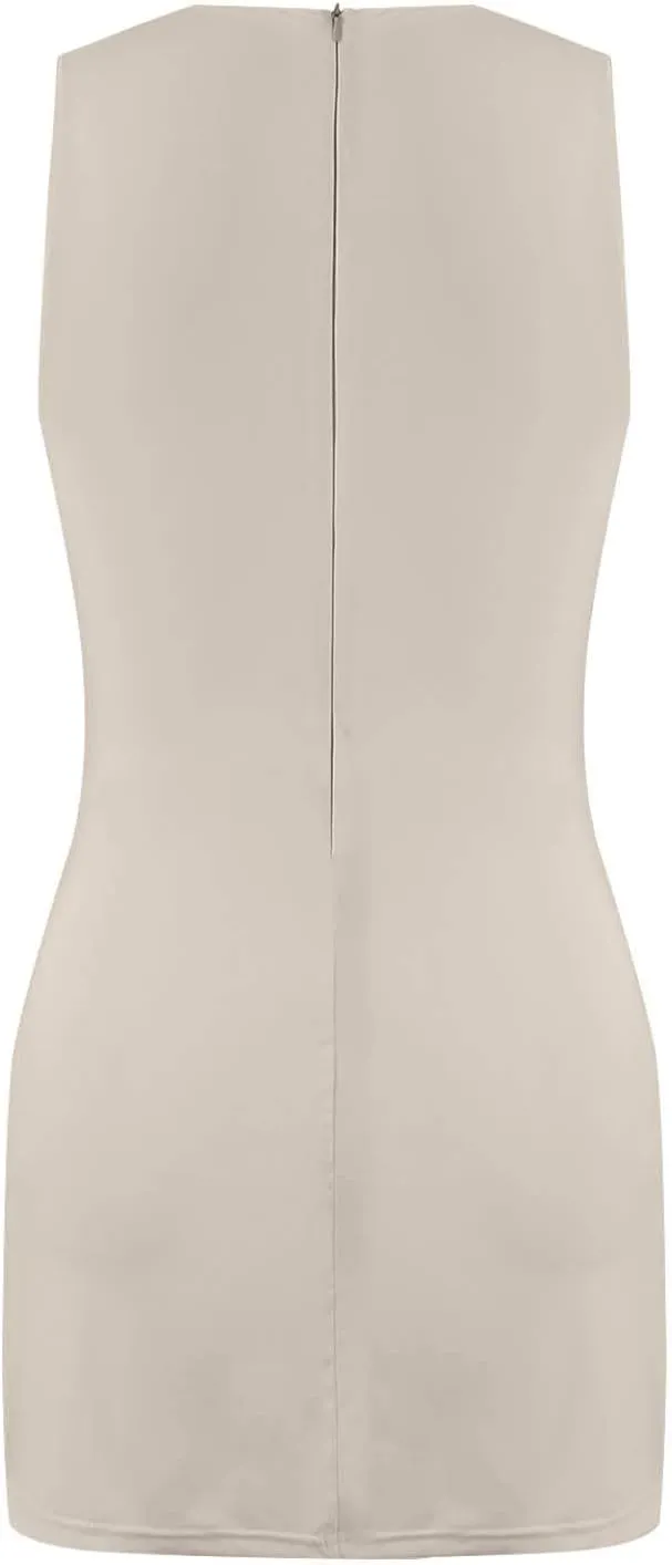 Tennis Dresses for Women with Shorts Athletic Side Slit Golf Dresses Sleeveless Crew Neck Mini Dress with Pockets