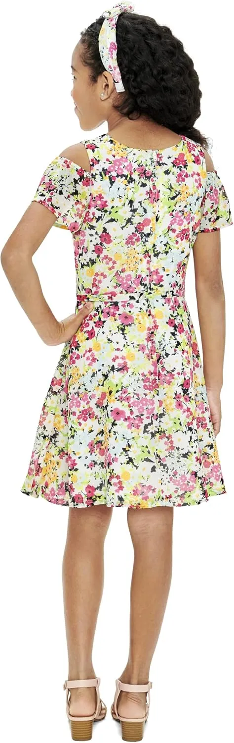 The Children's Place Girls' Floral Off Shoulder Dress
