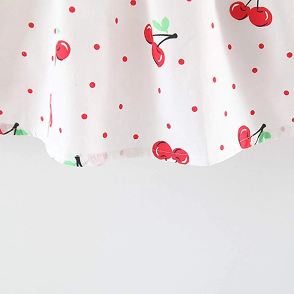 Toddler Baby Girl Suspender Ruffled Dress Floral Print Summer Princess Dress Beach Vacation Dress with Hats for 0~2T