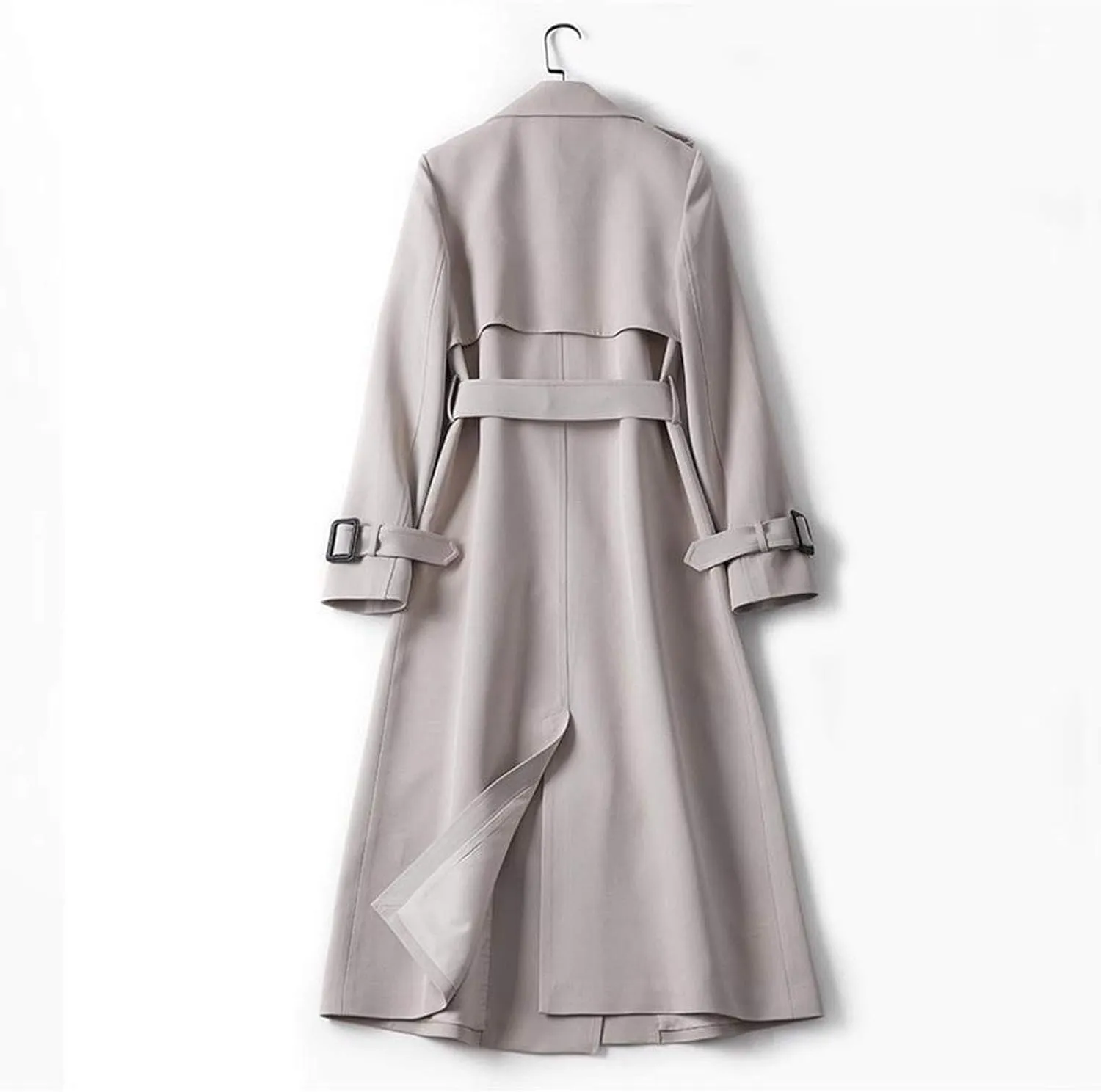 Trench Coats for Women Double Breasted Classic Lapel Casual Jackets Plus Size Belted Elegant Y2K Fall Winter Overcoat
