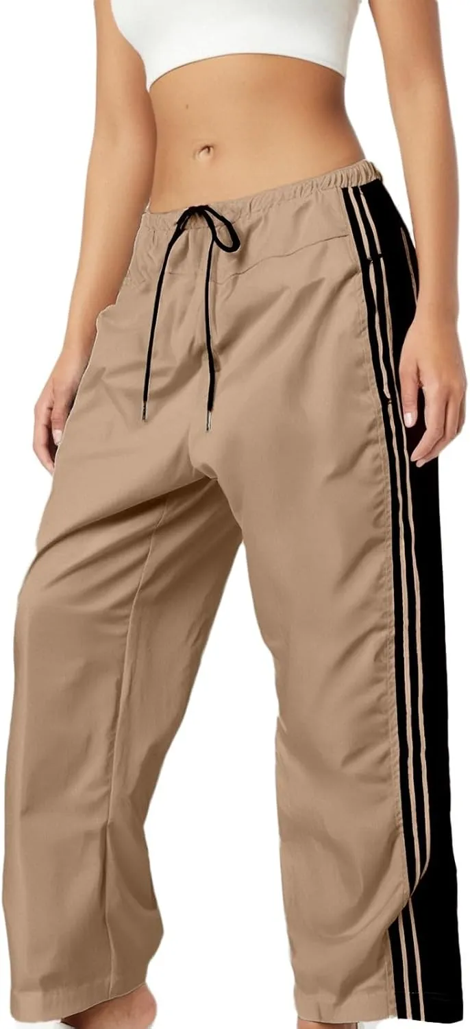 Trendy High Waist Wide Leg Trousers, 2025 New Straight Fit Elastic Waist Casual Pants