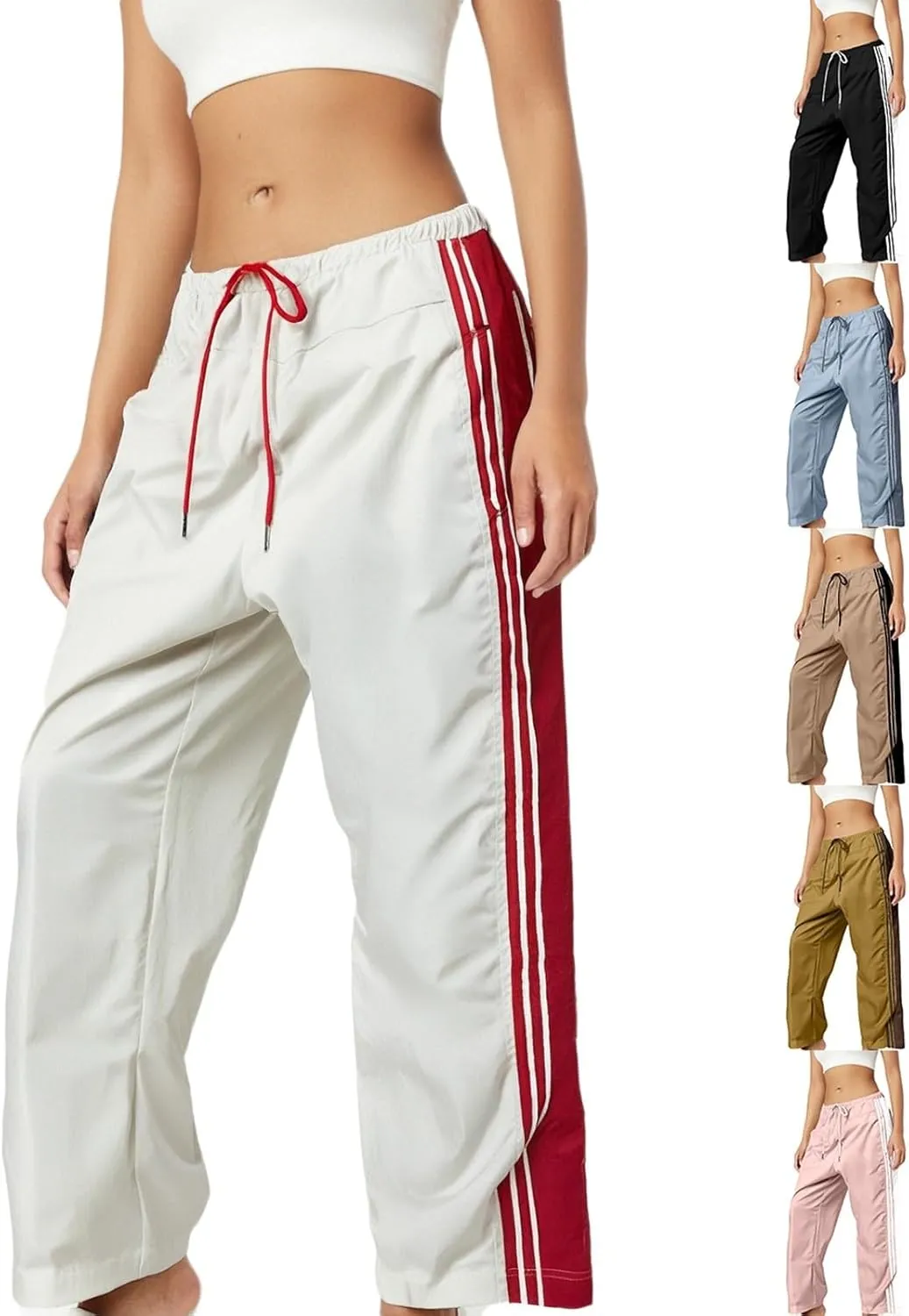 Trendy High Waist Wide Leg Trousers, 2025 New Straight Fit Elastic Waist Casual Pants