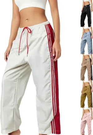 Trendy High Waist Wide Leg Trousers, 2025 New Straight Fit Elastic Waist Casual Pants