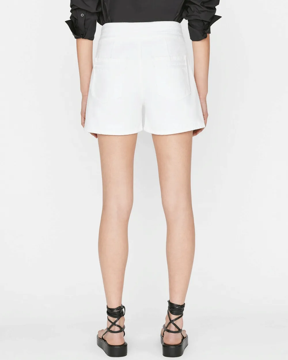 Triple Stitch Denim Short in Blanc