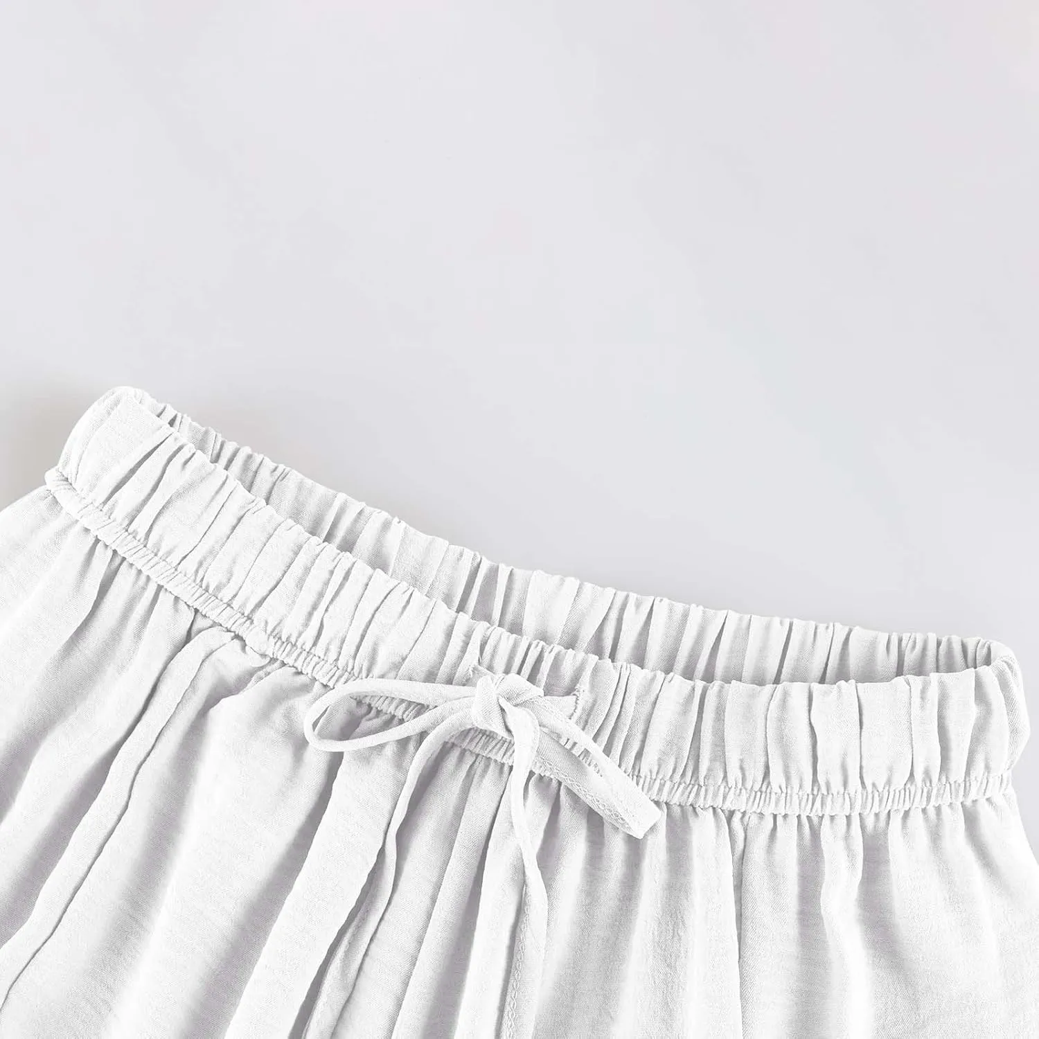 TWGONE Women's Palazzo Pants Wide Leg Loose High Waist Flowy Lounge Pants Beach Drawstring Slacks with Pockets