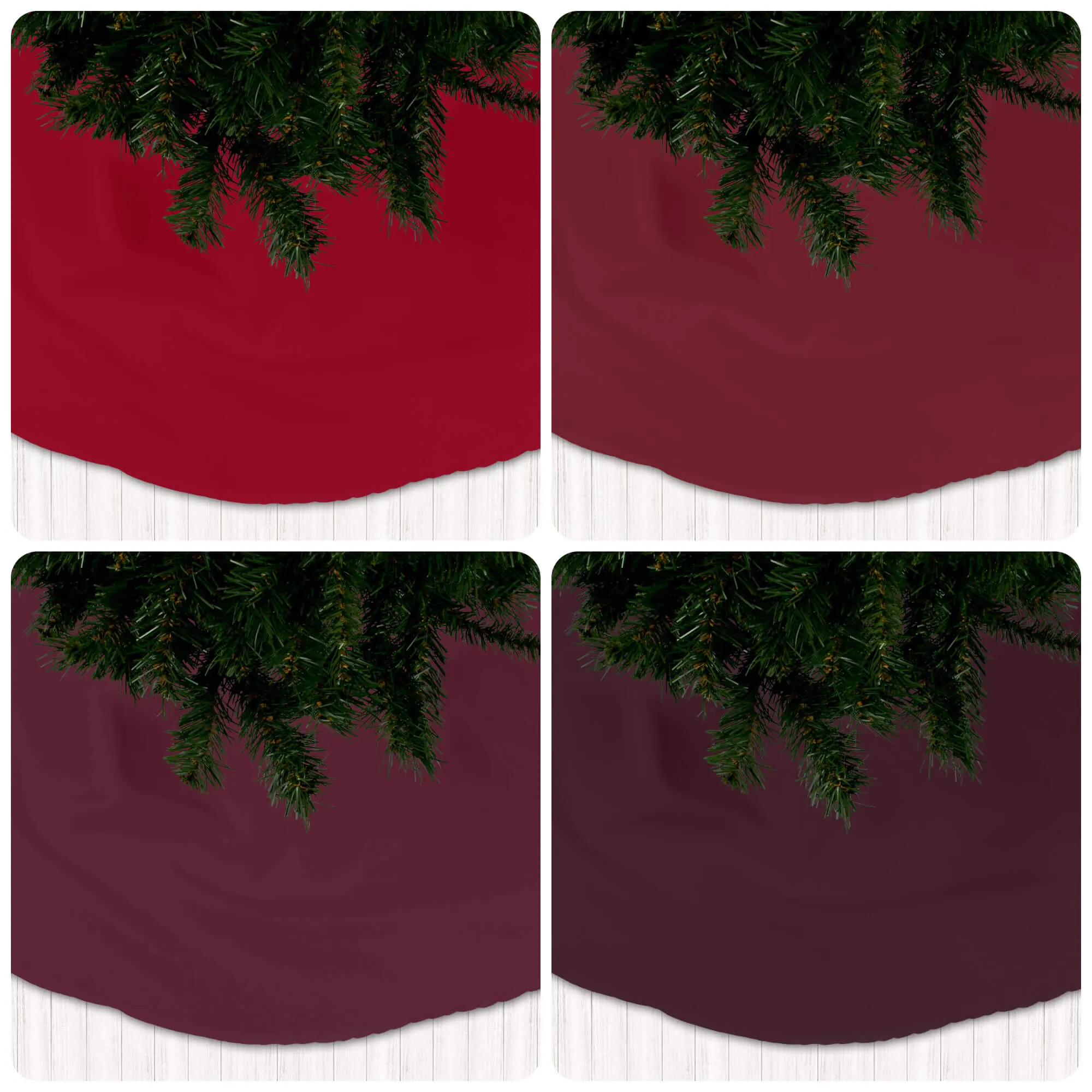 Vibrant Red, Burgundy, and Dark Merlot Holiday Christmas Tree Skirts