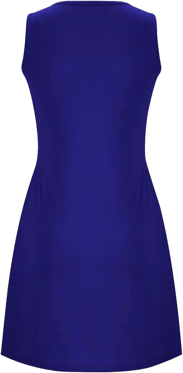 Women Crew Neck Dress Short Sleeve T Shirt Dress Comfy Casual Buckle Midi Dress Loose Solid Color Basic Dresses with Pockets