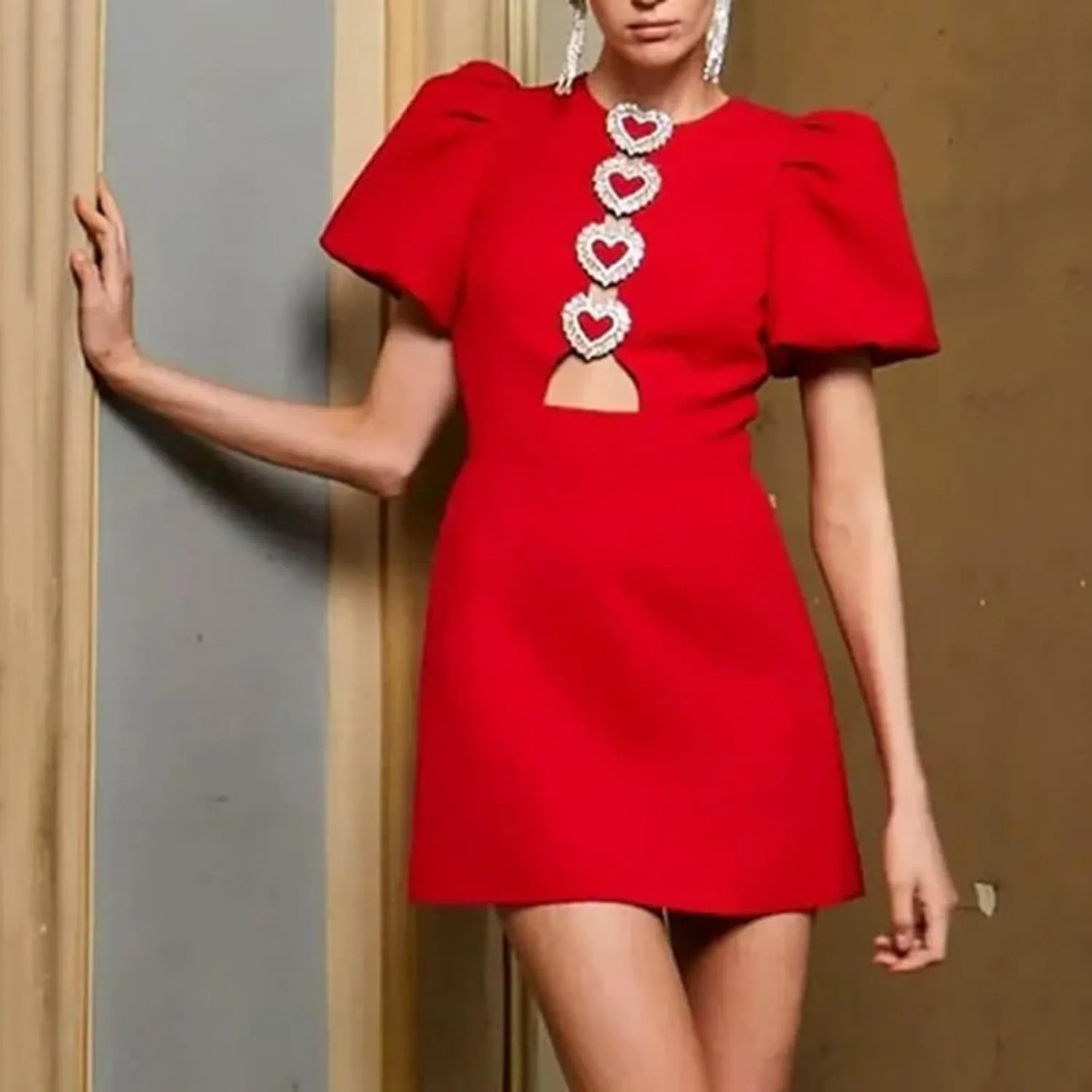 Women Hollow Out Bow Dress for O Neck Bodycon Dresses Female Party Elegant Sexy Slim Evening Mini Dresses for Women Formal