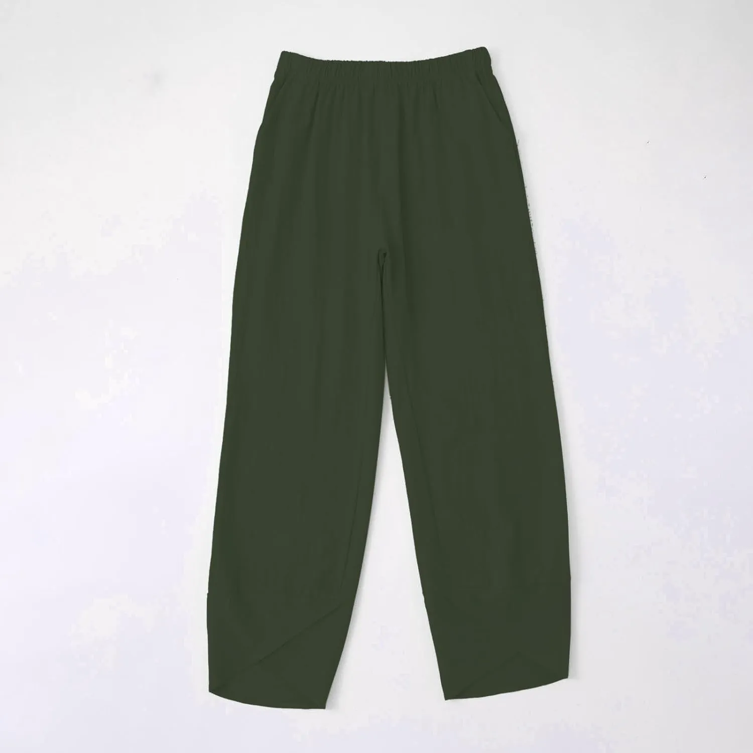 Women's Capri Pants Casual Cotton Linen Cropped Lounge Pants Trousers Pockets Elastic Waist Capris Pant for Women