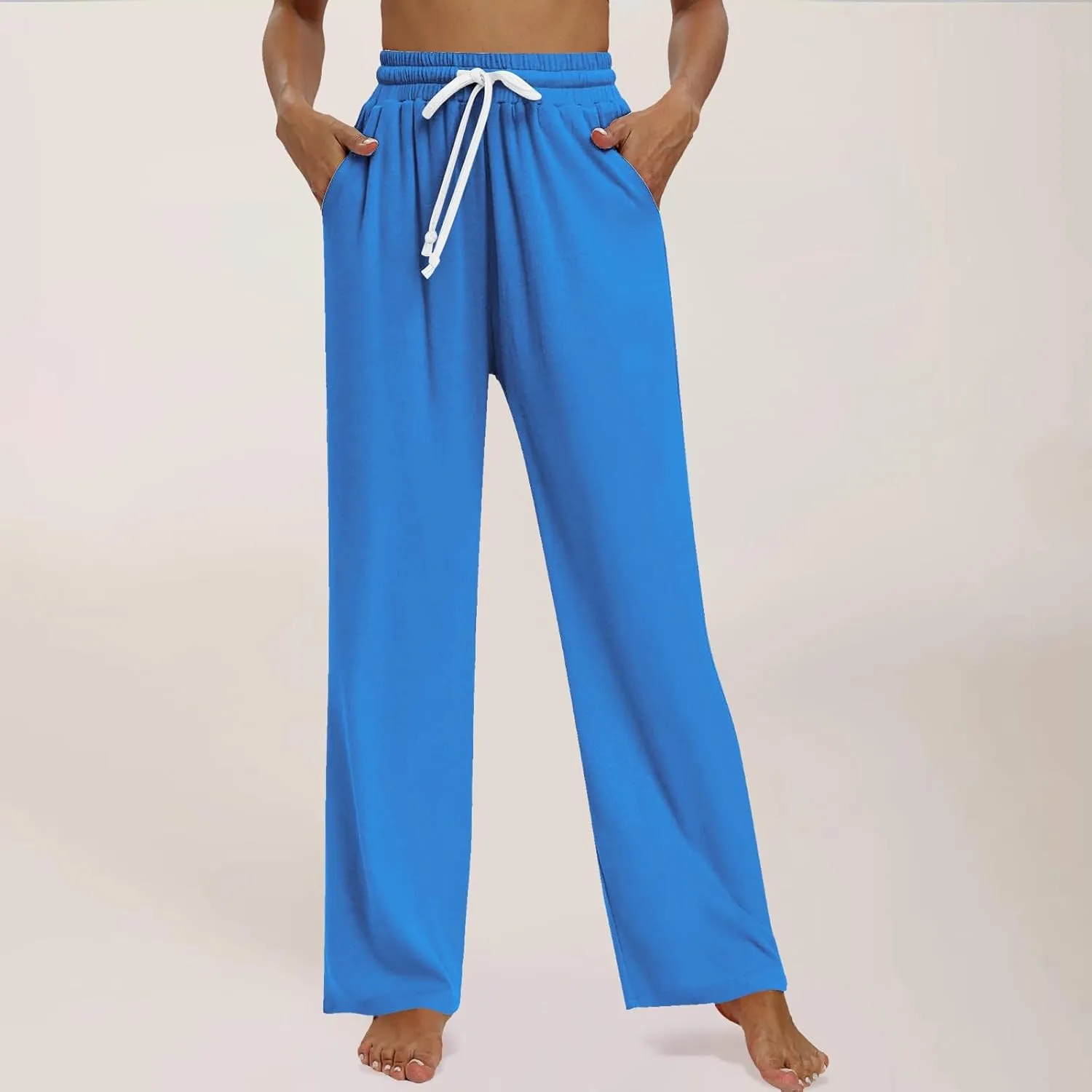 Womens Cargo Sweatpants Loose Sports Casual Pants Mid Waist Solid Color Wide Leg Pants Casual Pants Jogger