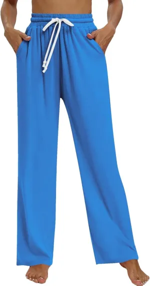 Womens Cargo Sweatpants Loose Sports Casual Pants Mid Waist Solid Color Wide Leg Pants Casual Pants Jogger