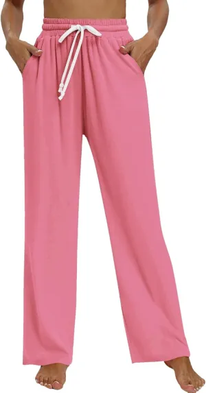 Womens Cargo Sweatpants Loose Sports Casual Pants Mid Waist Solid Color Wide Leg Pants Casual Pants Jogger