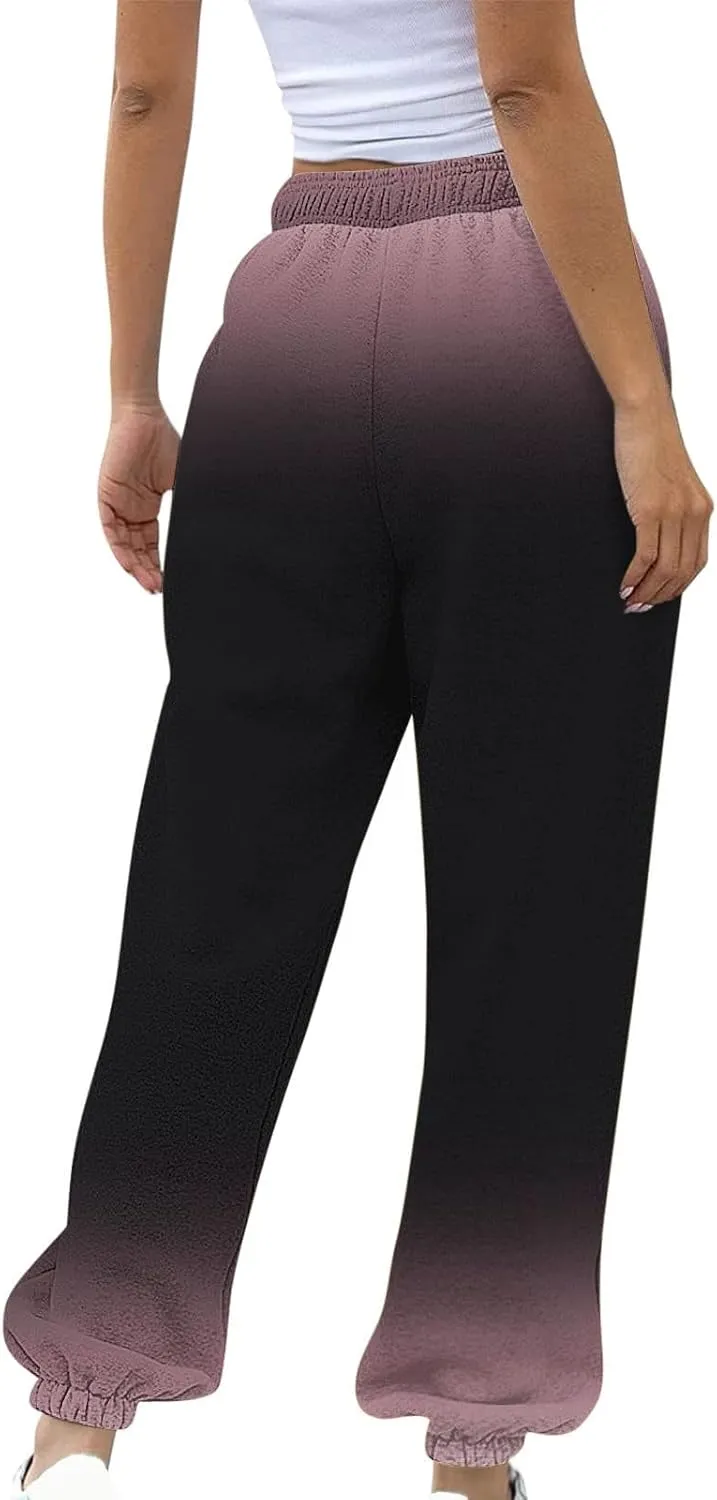 WomenS Casual Baggy Fleece Sweatpants High Waisted Joggers Jogger Heart Print Active High Waisted Sweat Pants