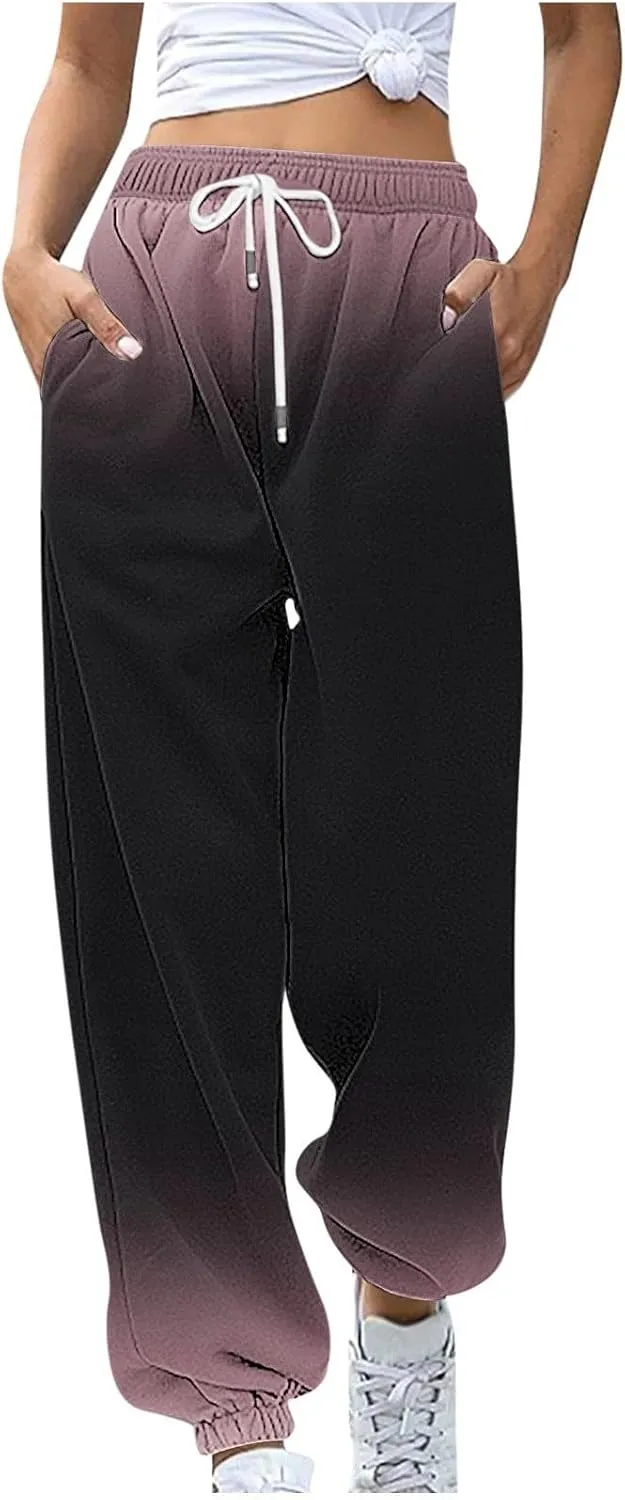 WomenS Casual Baggy Fleece Sweatpants High Waisted Joggers Jogger Heart Print Active High Waisted Sweat Pants