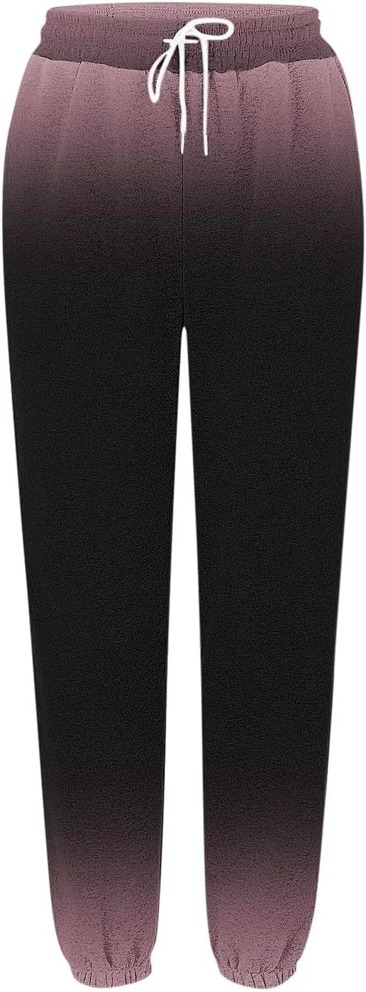 WomenS Casual Baggy Fleece Sweatpants High Waisted Joggers Jogger Heart Print Active High Waisted Sweat Pants