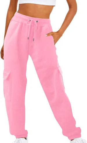Women's Cinch Bottom Sweatpants High Waisted Athletic Joggers Casual Comfy Fall Sweatpants Women Baggy Lounge Pants