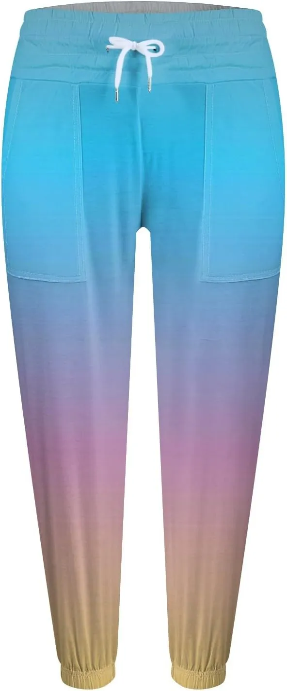 Women's Drawstring Joggers Pants Athletic Sweatpants with Pockets Running Gradient Print Casual Pants