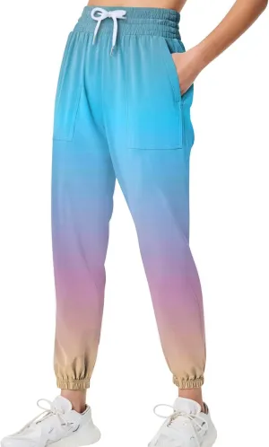 Women's Drawstring Joggers Pants Athletic Sweatpants with Pockets Running Gradient Print Casual Pants