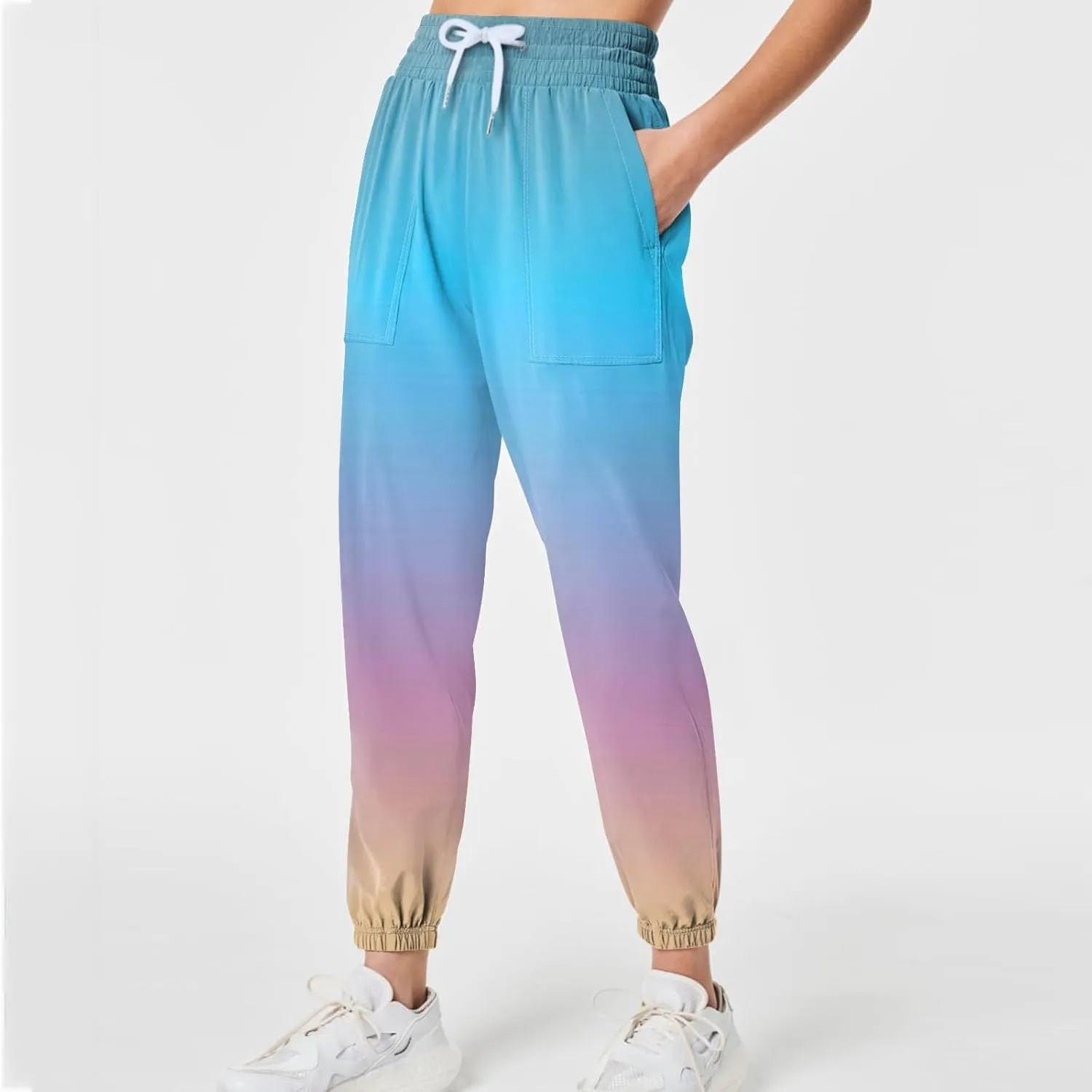 Women's Drawstring Joggers Pants Athletic Sweatpants with Pockets Running Gradient Print Casual Pants