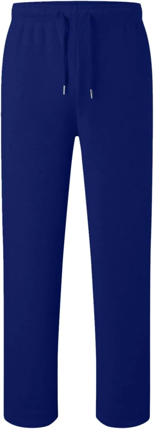 Women's Fleece Lined Sweatpants Casual Fall High Waisted Drawstring Baggy Wide Straight Leg Lounge Pants with Pockets