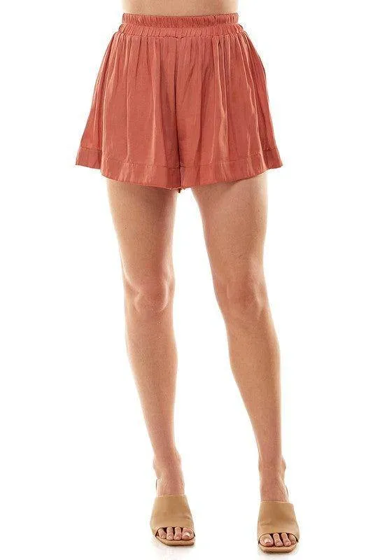 Womens High Waist Shorts Pink Or Rust Shorts