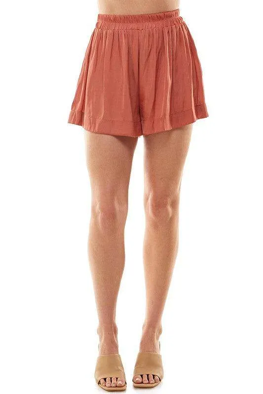 Womens High Waist Shorts Pink Or Rust Shorts