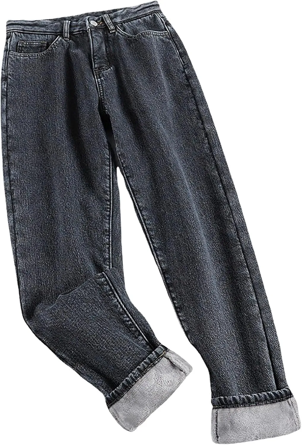 Women's Jeans High Waisted Warm Winter Stretchy Fleece Lined Thicken Lounge Boot Cut Slim Fit Trousers with Pockets