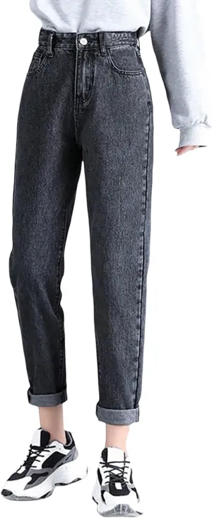 Women's Jeans High Waisted Warm Winter Stretchy Fleece Lined Thicken Lounge Boot Cut Slim Fit Trousers with Pockets