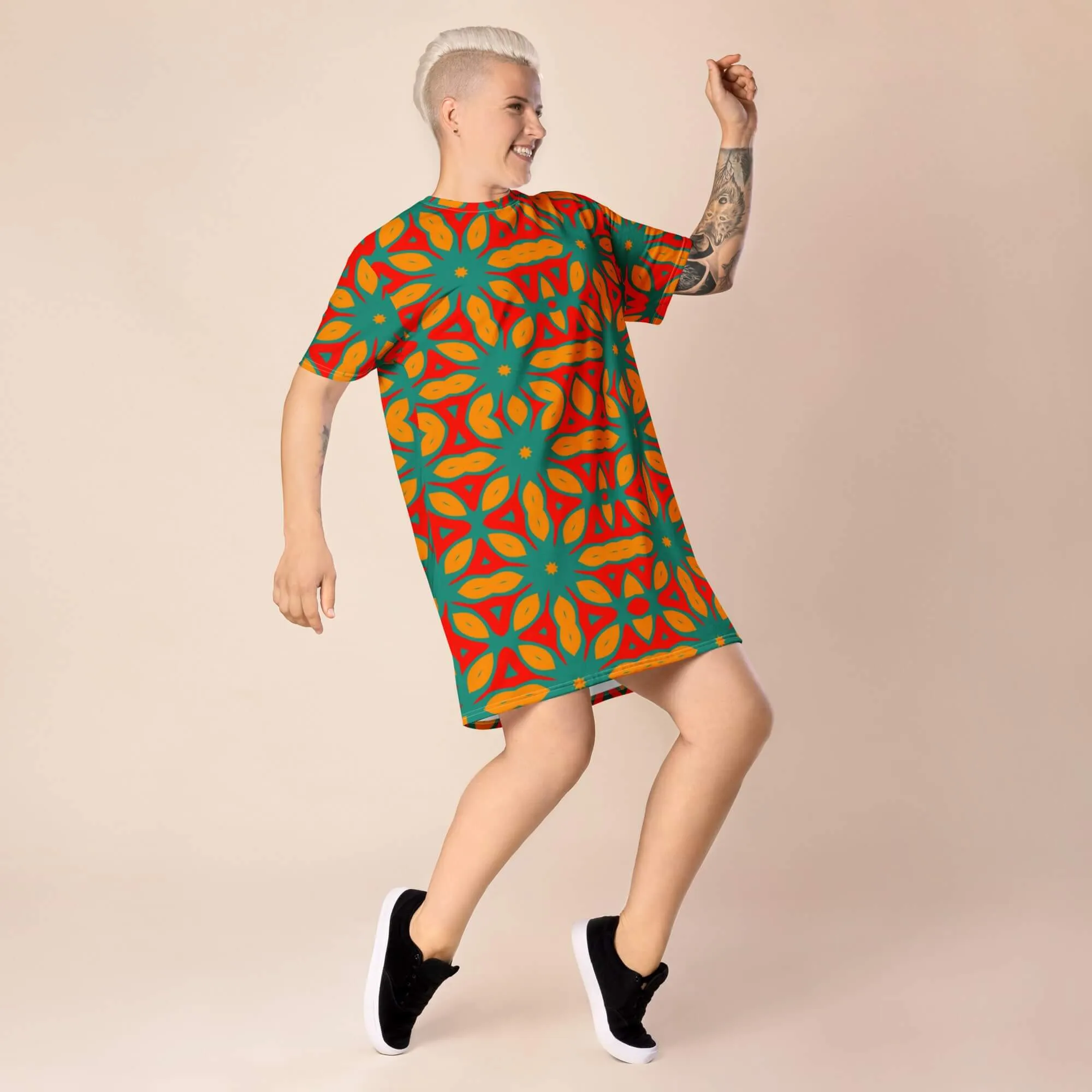 Women's Oversized T-shirt Dress Multicolor