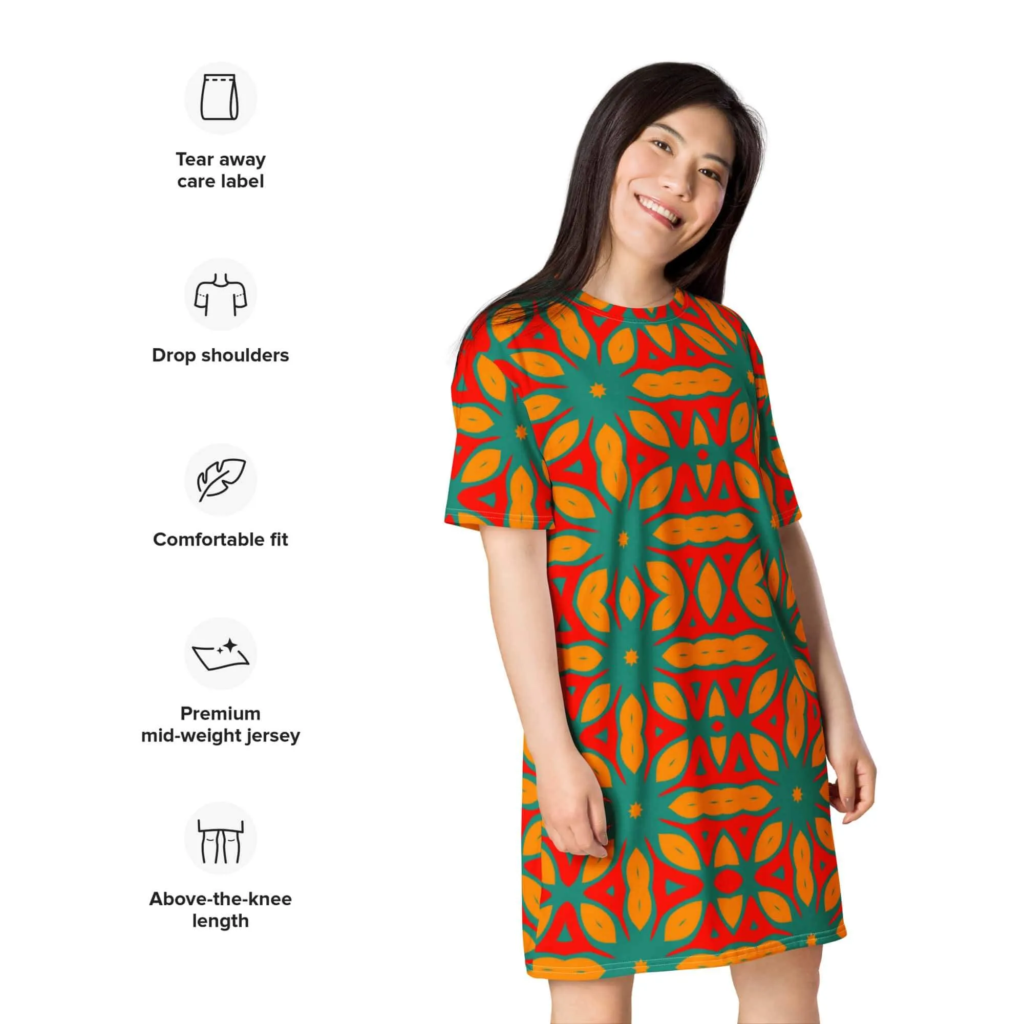 Women's Oversized T-shirt Dress Multicolor