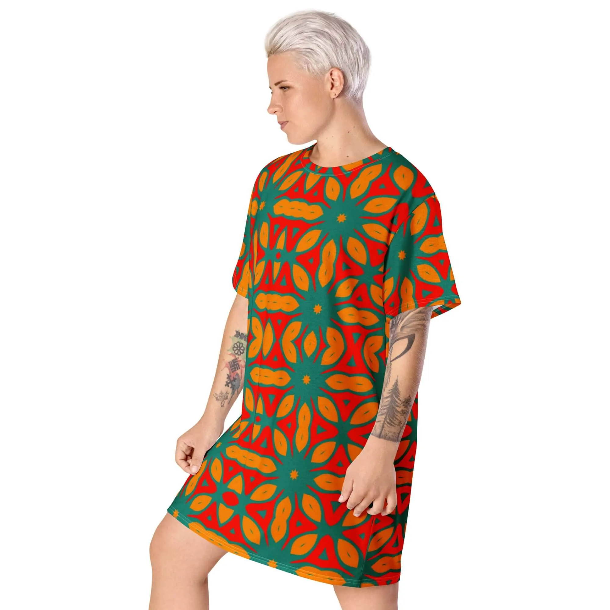 Women's Oversized T-shirt Dress Multicolor