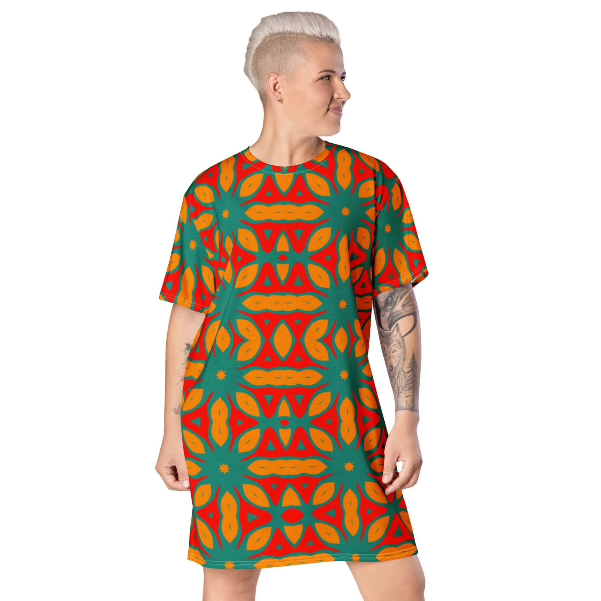 Women's Oversized T-shirt Dress Multicolor