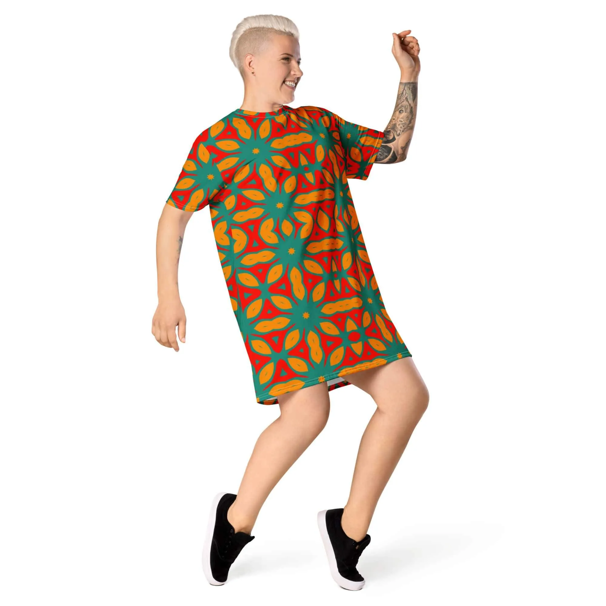Women's Oversized T-shirt Dress Multicolor
