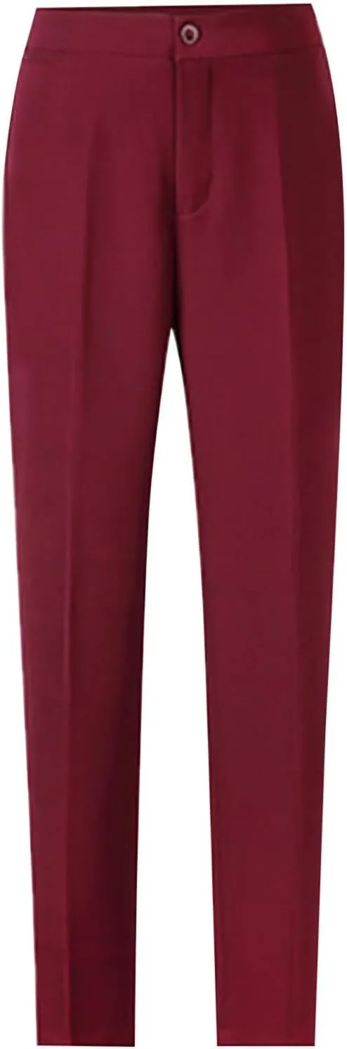 Women's Pants High Waisted Trendy Business Petite Pants Work Dress Slim Fit Straight Leg Suit Pants Bootcut Trousers