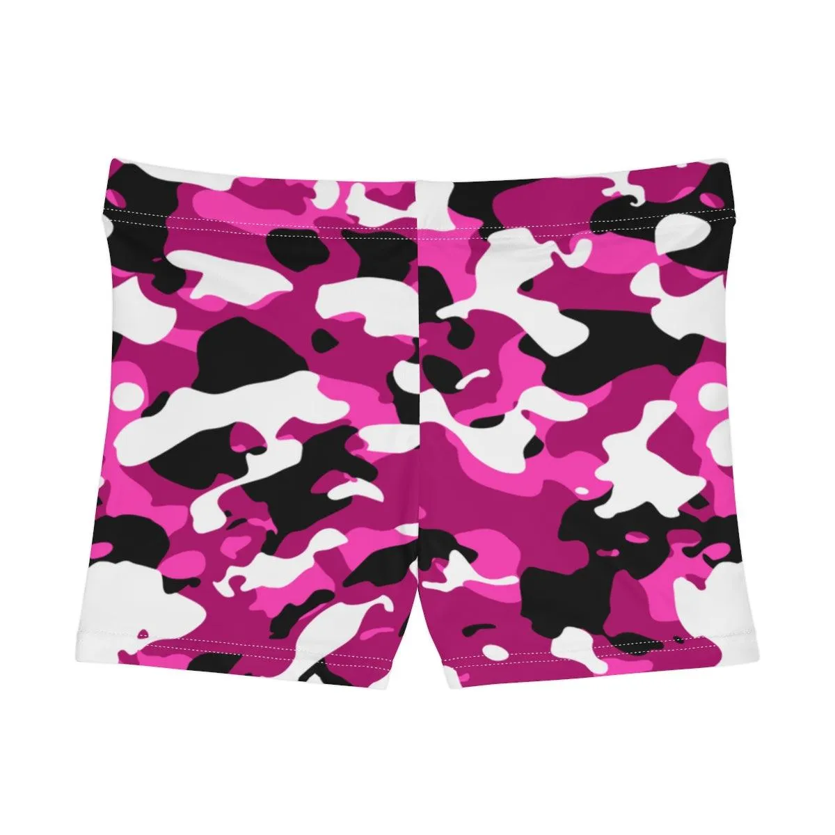 Women's Pink Camo High Waisted Shorts