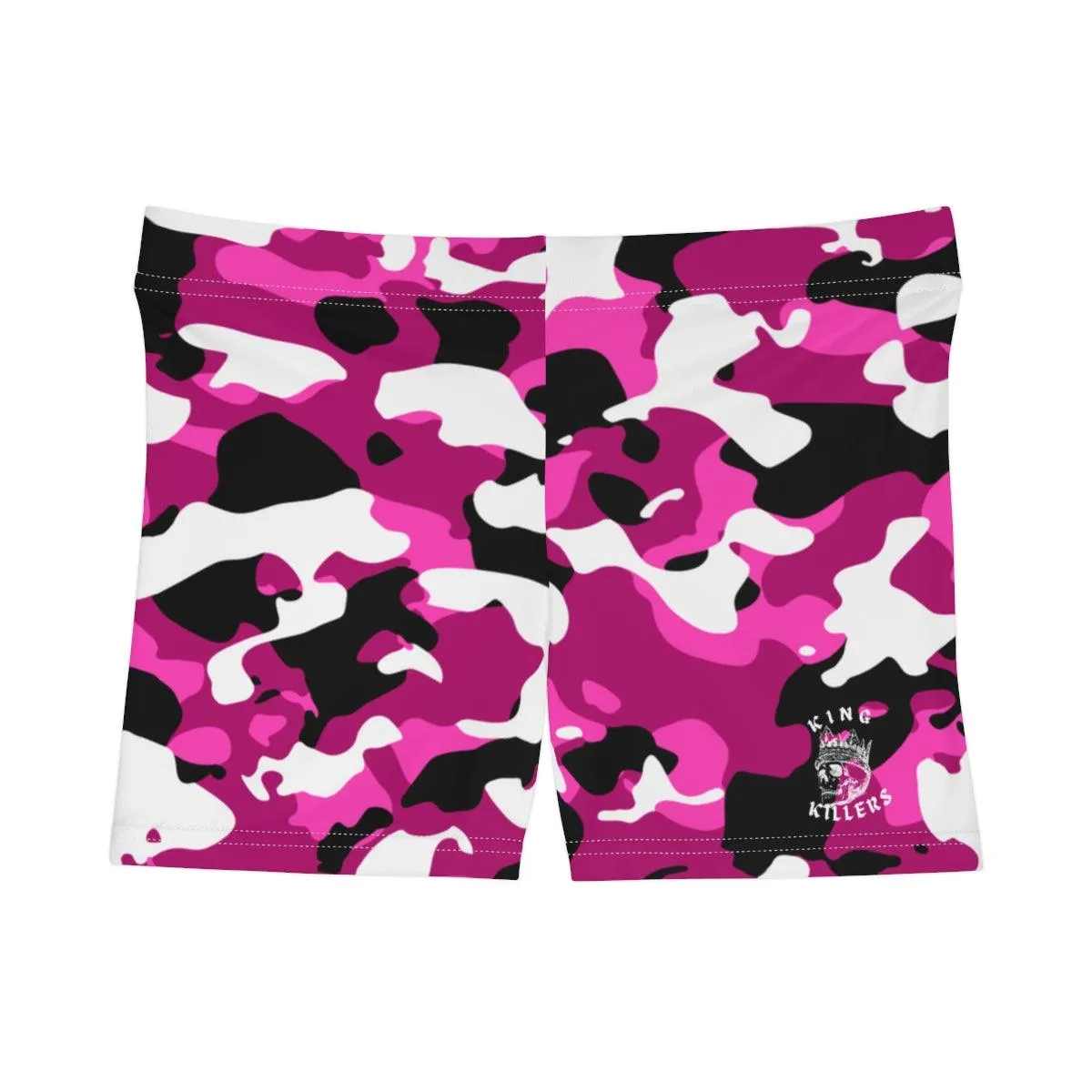 Women's Pink Camo High Waisted Shorts