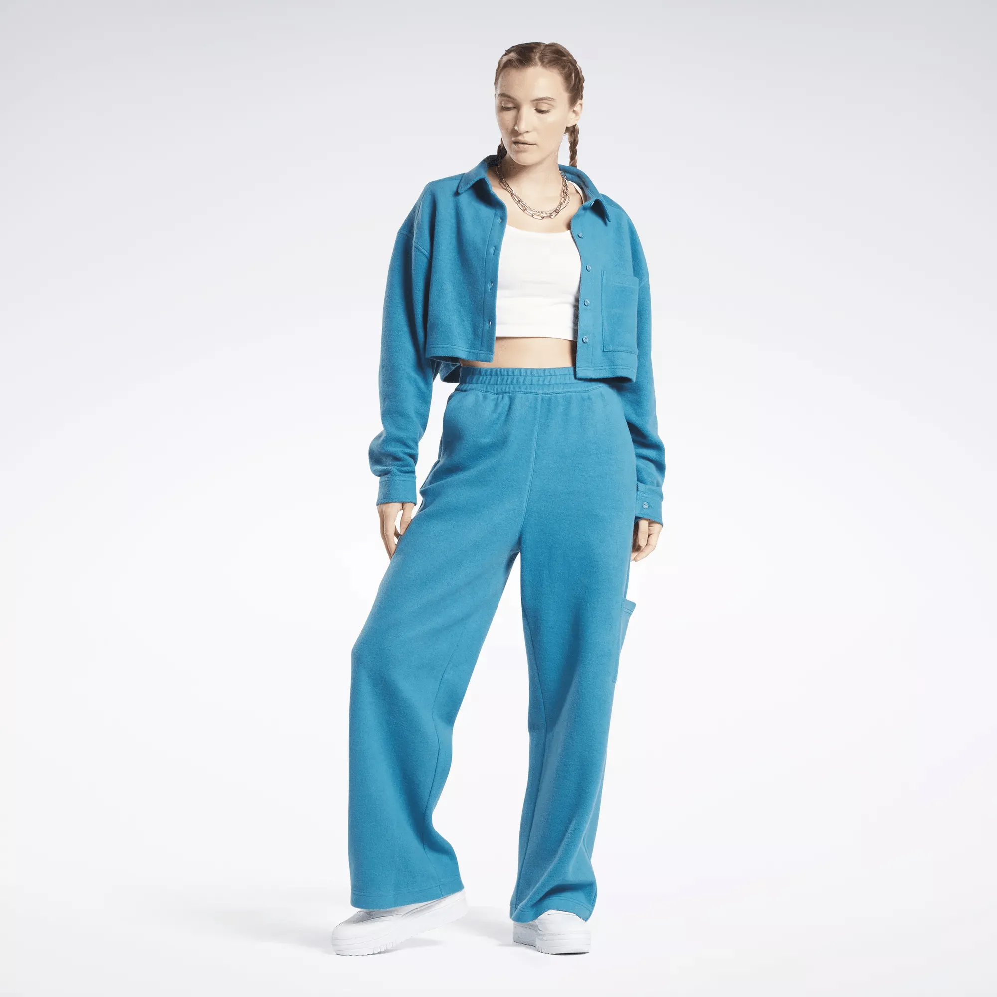 Women's Reebok Classics Reverse Fleece Wide Leg Pants