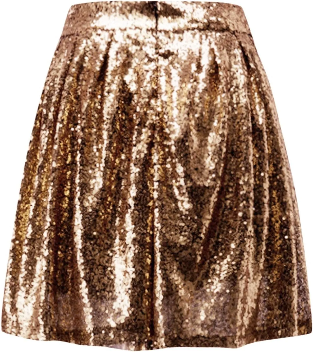 Womens Sequin Skirts Sparkly Knee Length Solid Color Flowy High Waist Sequin Bodycon Sparkly Skirt for Short Skirts