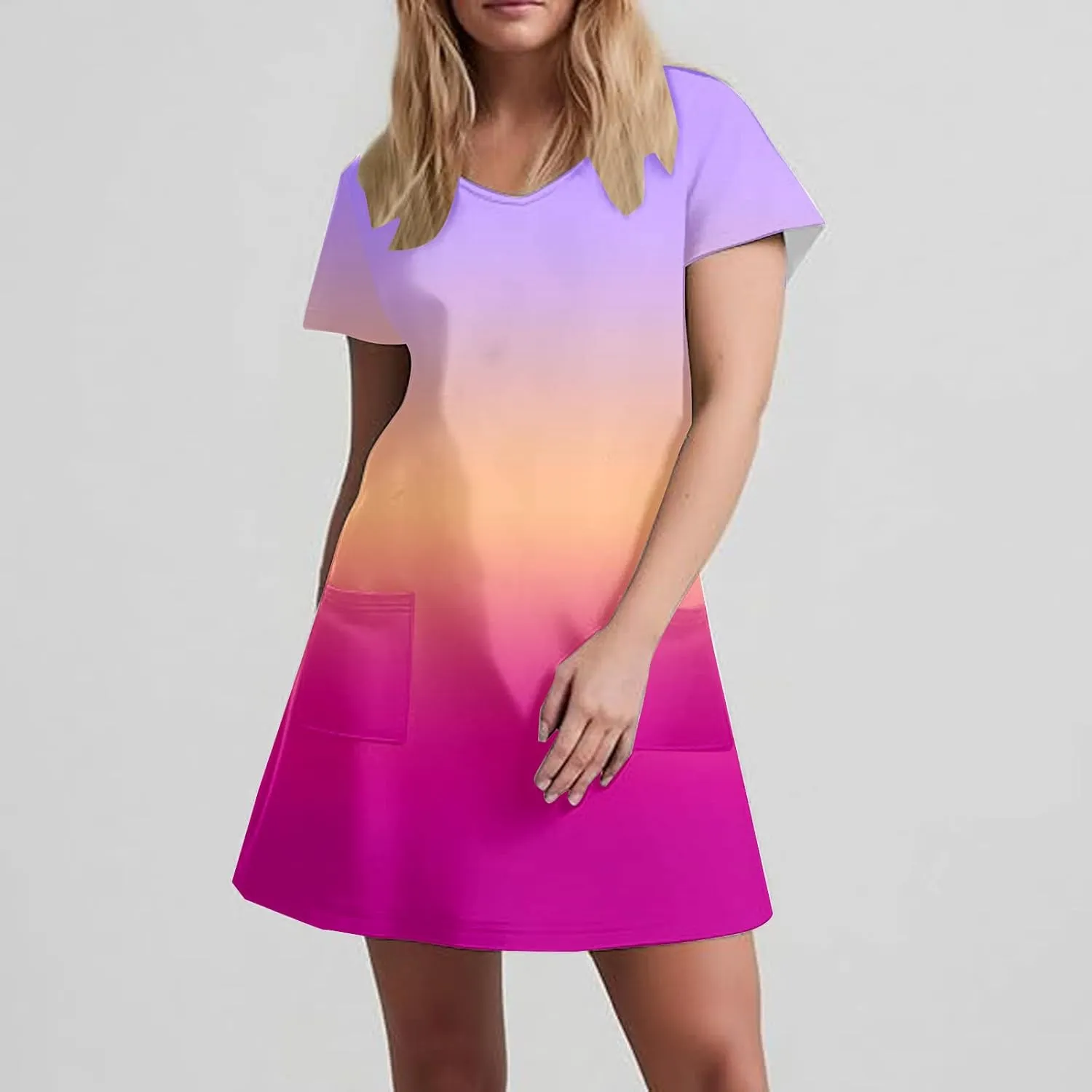 Women's Short Sleeve V-Neck Summer Dresses 2025 Floral Printed Short Party Dress 2025